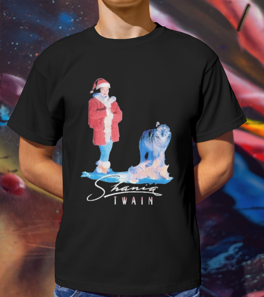 Shania Twain Holiday Santa Suit And Wolf T-Shirt