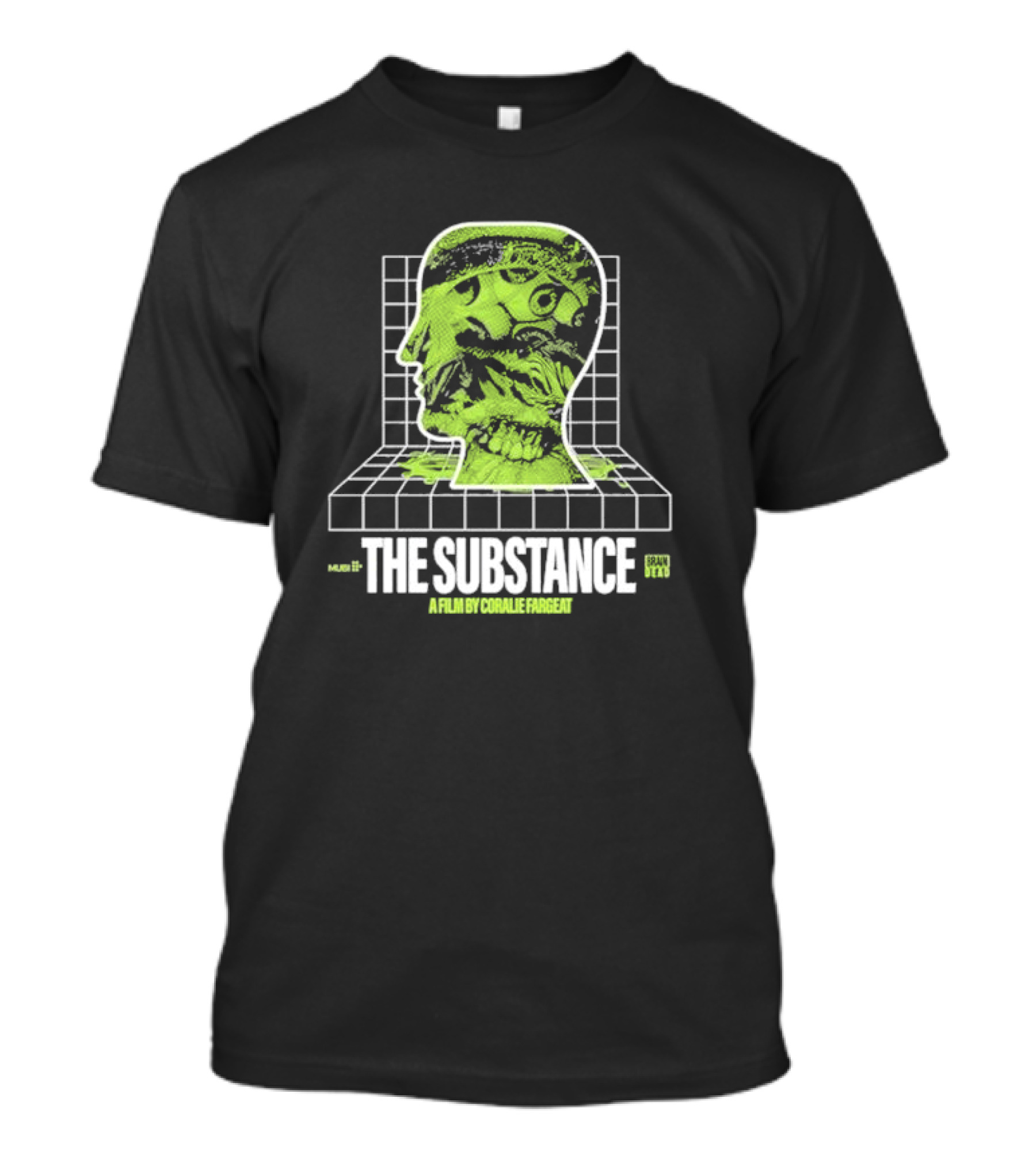 The Substance A Film By Coralie Fargeat MUDB Grand Studio Head On Grid With Eye And Mouth T-Shirt