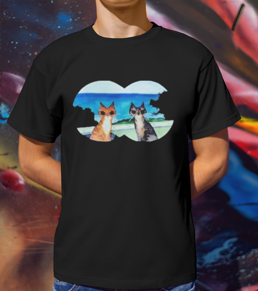 Kelly Pringle Private Conversation Ocean Cats Binocular View T-Shirt