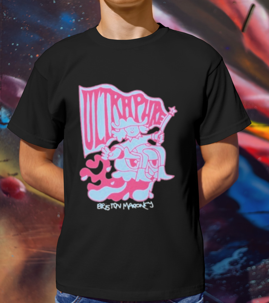 Briston Maroney Ultrapure Pink And Blue Caricature T-Shirt