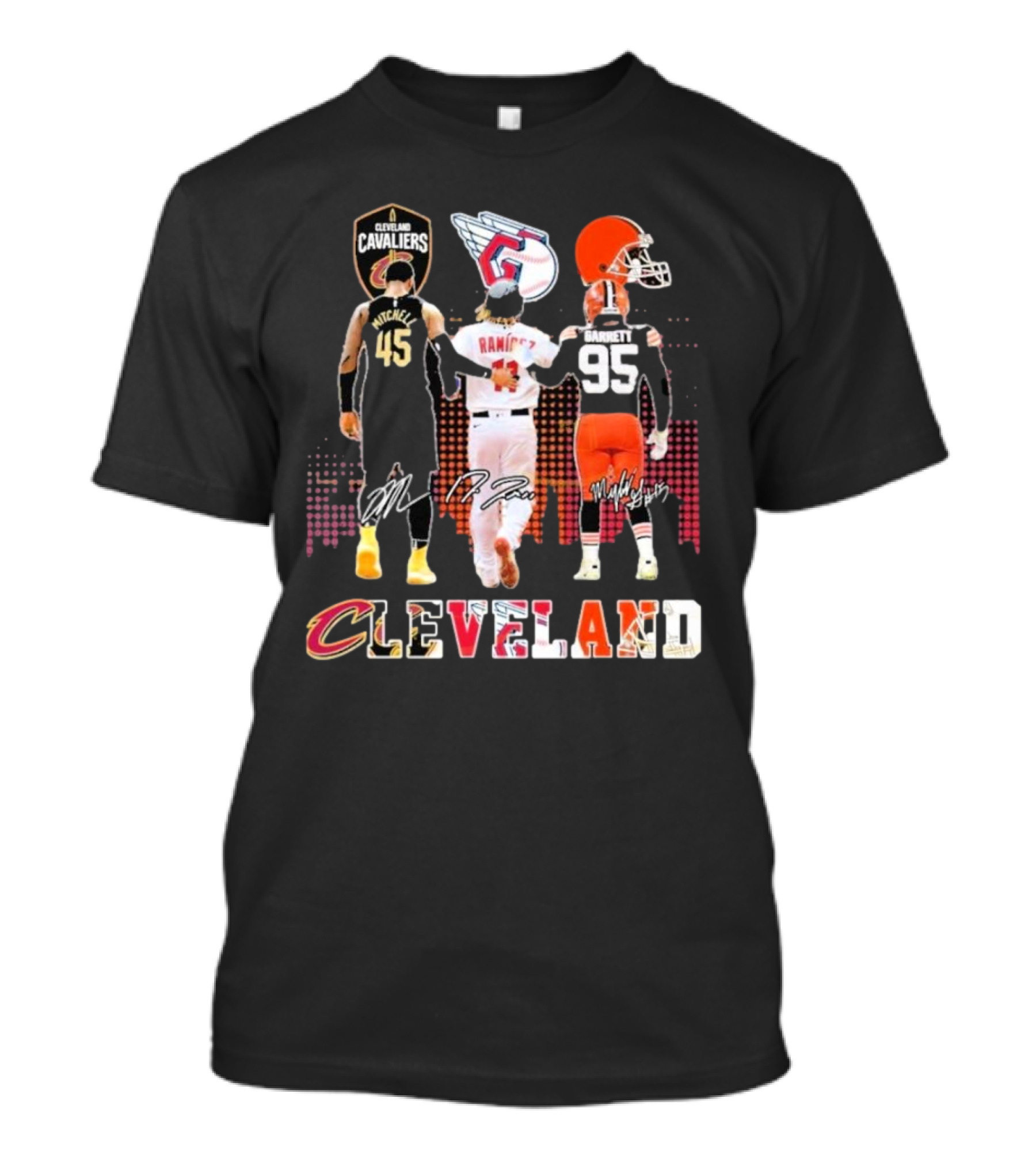Cleveland Cavaliers Guardians Browns Mitchell Ramírez Garrett Signatures T-Shirt
