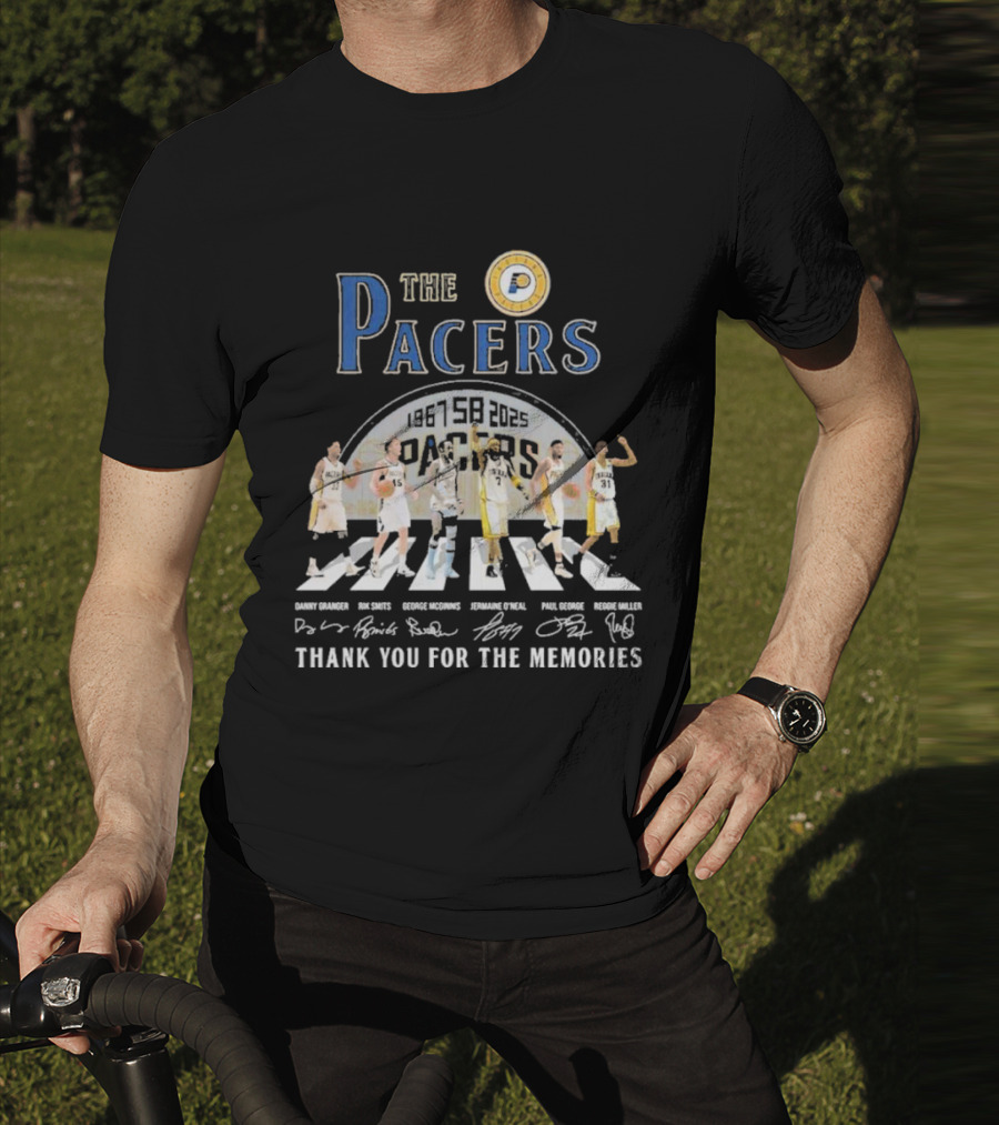 The Pacers 1967-2025 Thank You For The Memories Danny Granger Rik Smits George McGinnis Jermaine O'Neal Paul George Reggie Miller T-Shirt