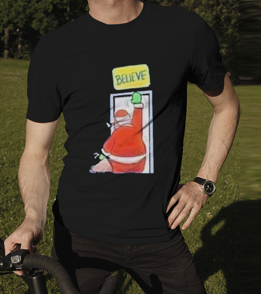 Santa Ted Lasso Believe Christmas Holiday Image T-Shirt