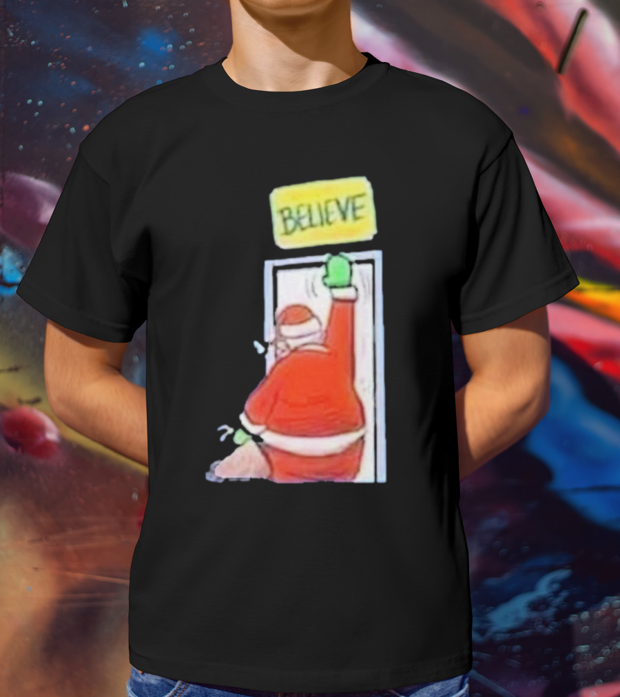 Santa Ted Lasso Believe Christmas Holiday Image T-Shirt