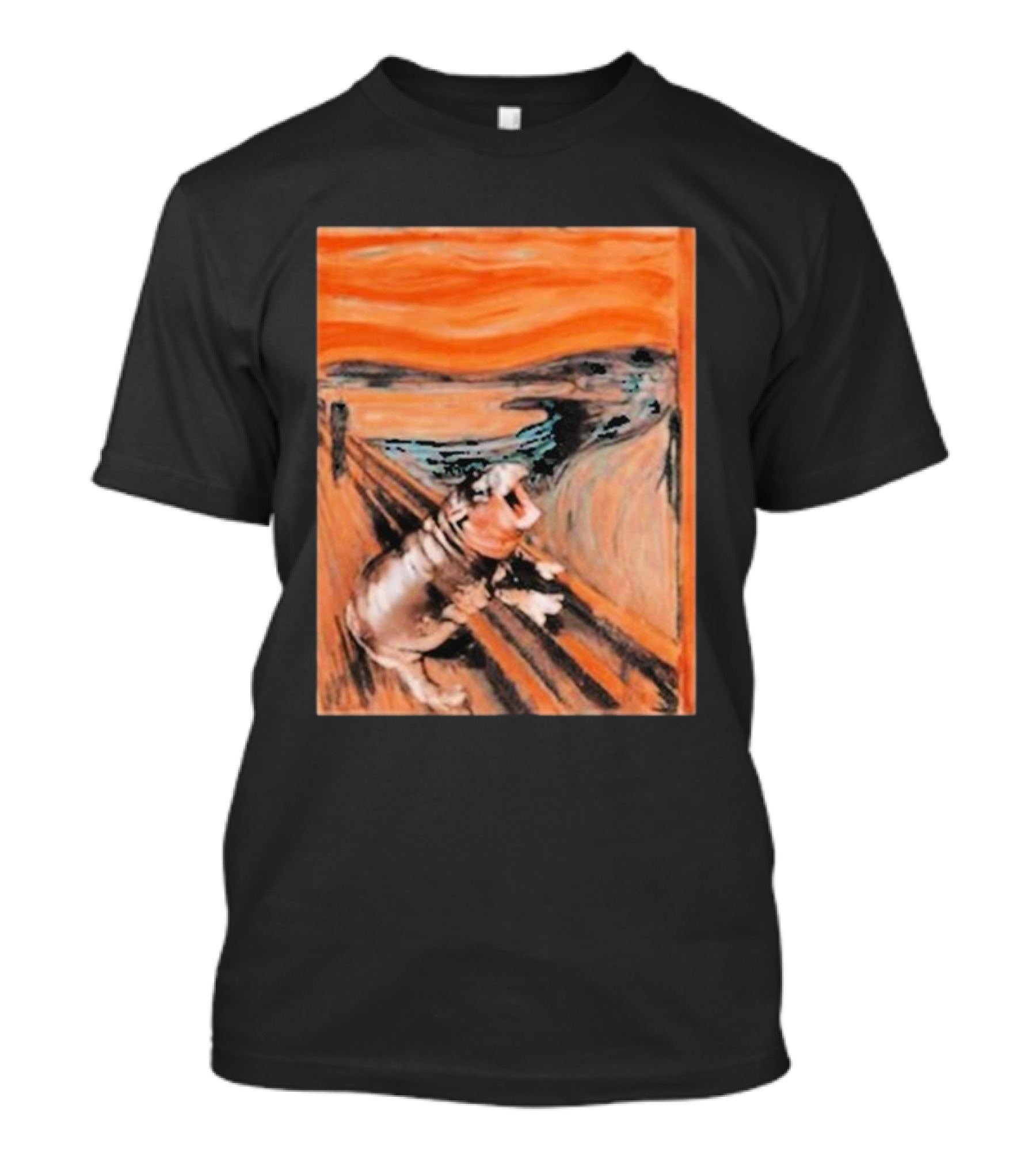 Scared Moo Deng Meme Scream T-Shirt