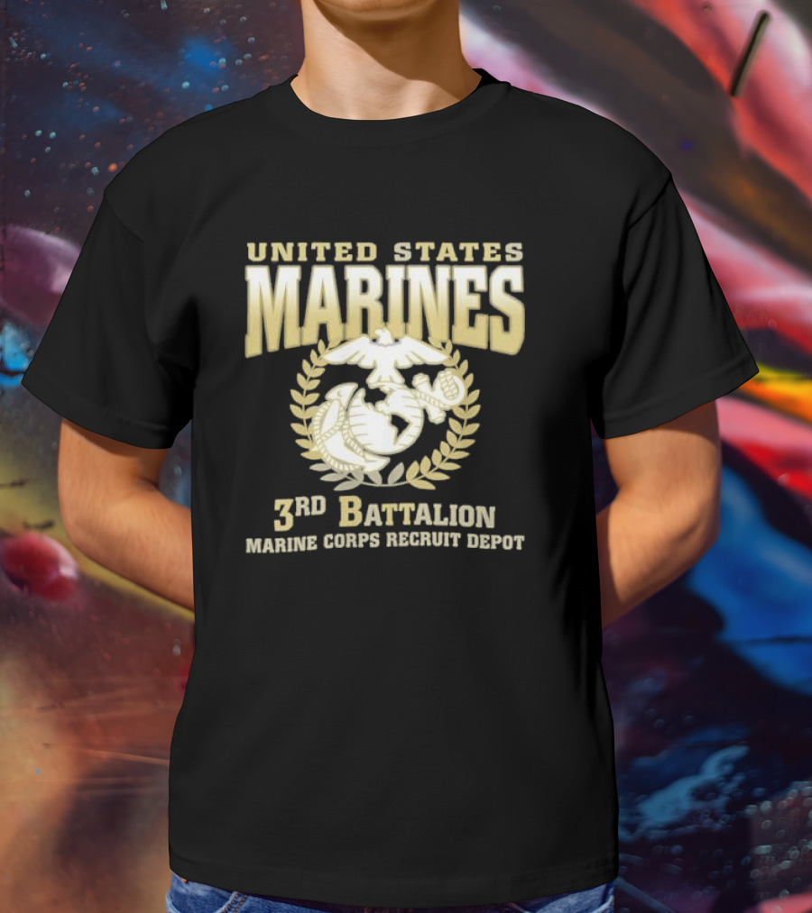 United States Marines 3rd Battalion Marine Corps Recruit Depot Emblem T-Shirt
