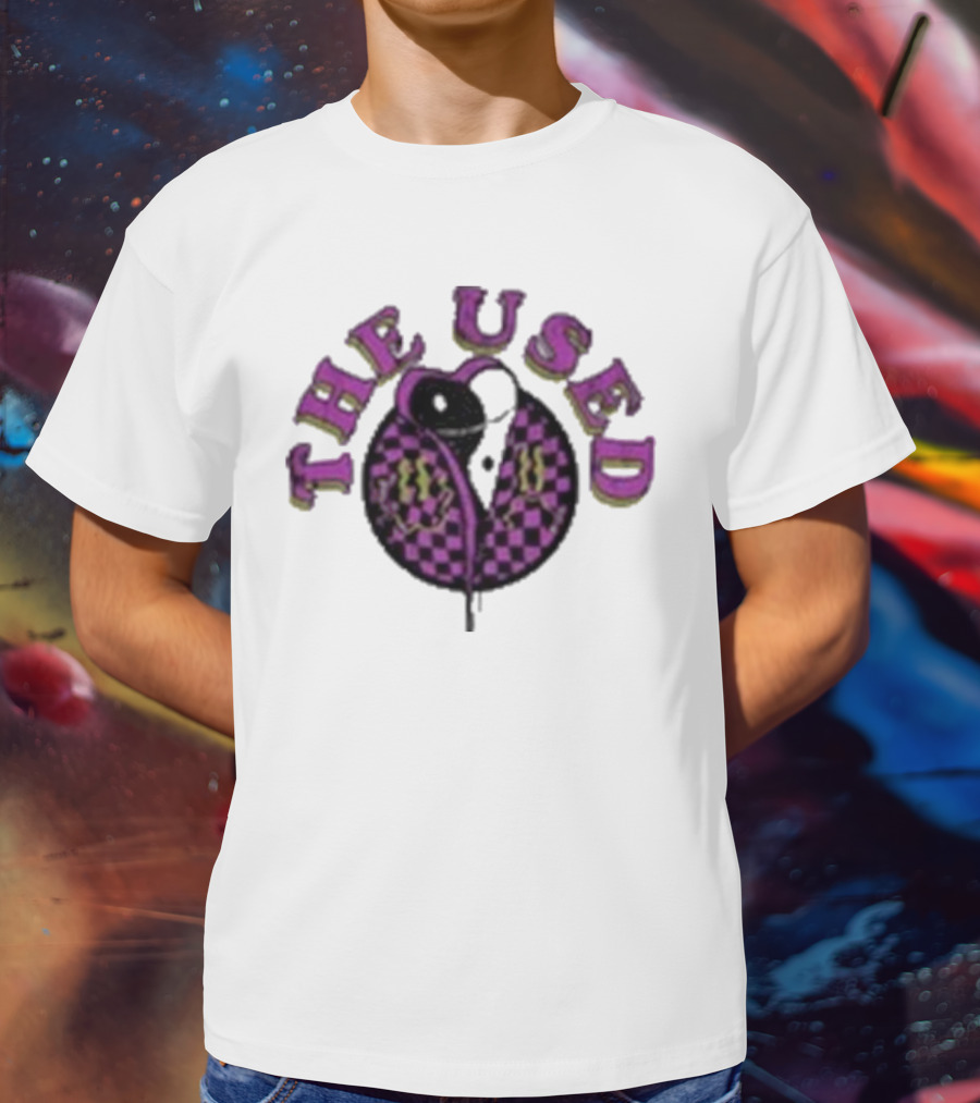 The Used Intertwined Yin Yang Checkered Heart T-Shirt