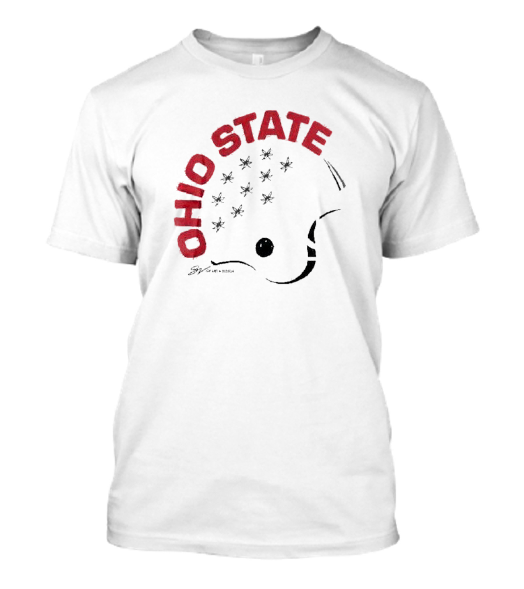 Ohio State Football Helmet Bold Buckeye Leaf T-Shirt