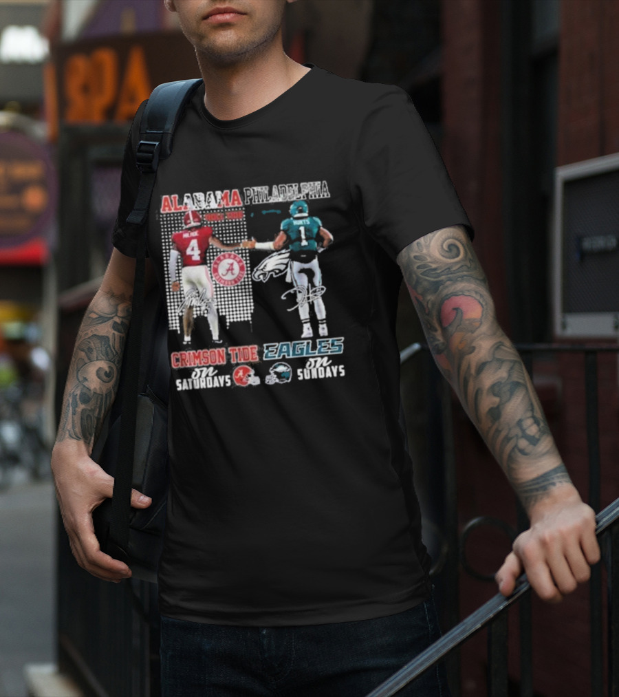 Alabama Crimson Tide Saturdays Philadelphia Eagles Sundays Signature T-Shirt