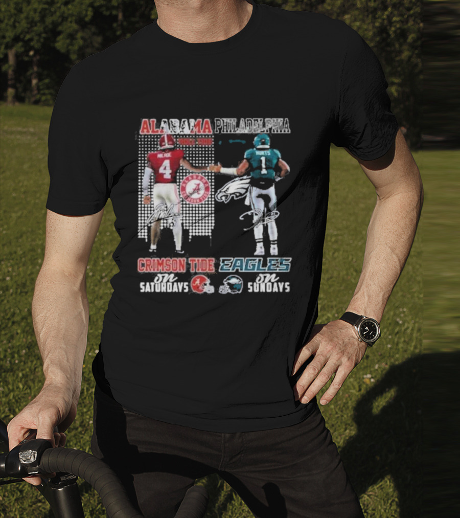 Alabama Crimson Tide Saturdays Philadelphia Eagles Sundays Signature T-Shirt