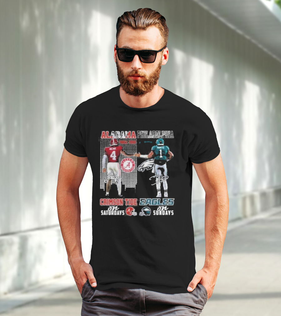 Alabama Crimson Tide Saturdays Philadelphia Eagles Sundays Signature T-Shirt