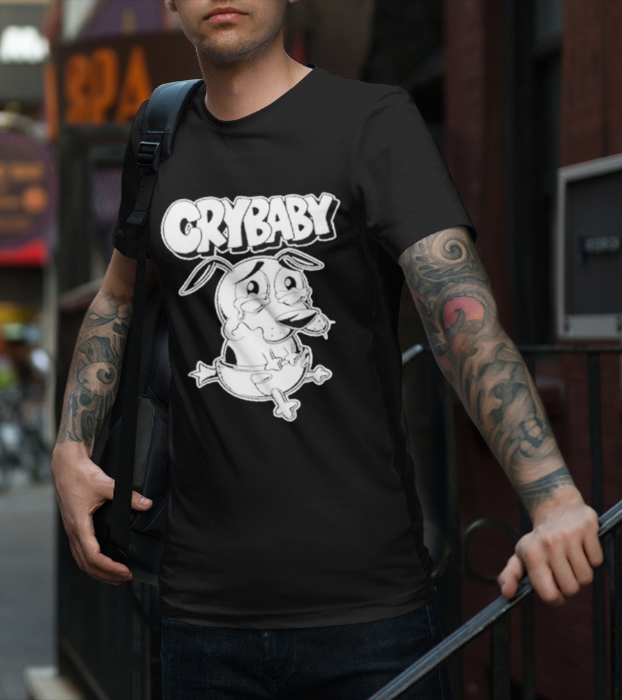 CRYBABY Cartoon Dog Character Large T-Shirt