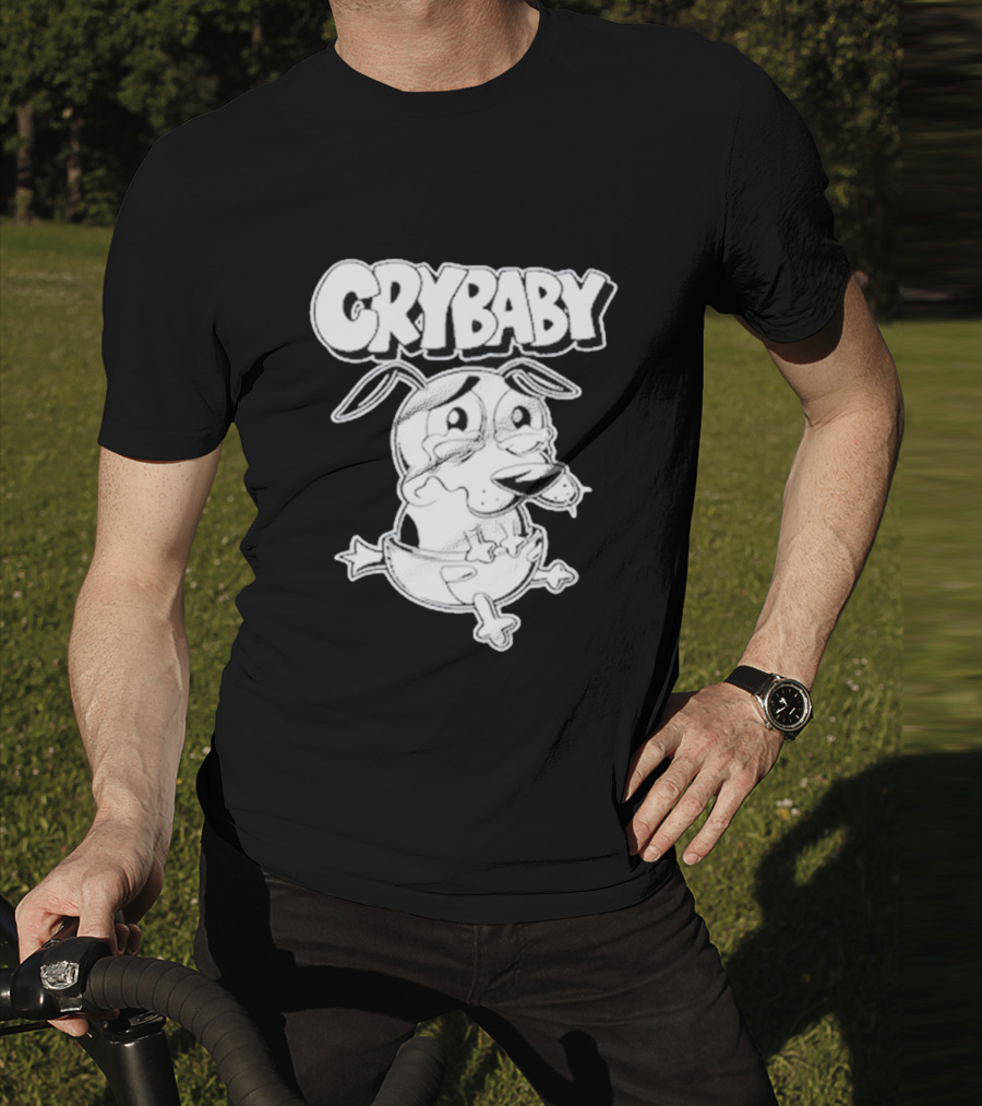 CRYBABY Cartoon Dog Character Large T-Shirt