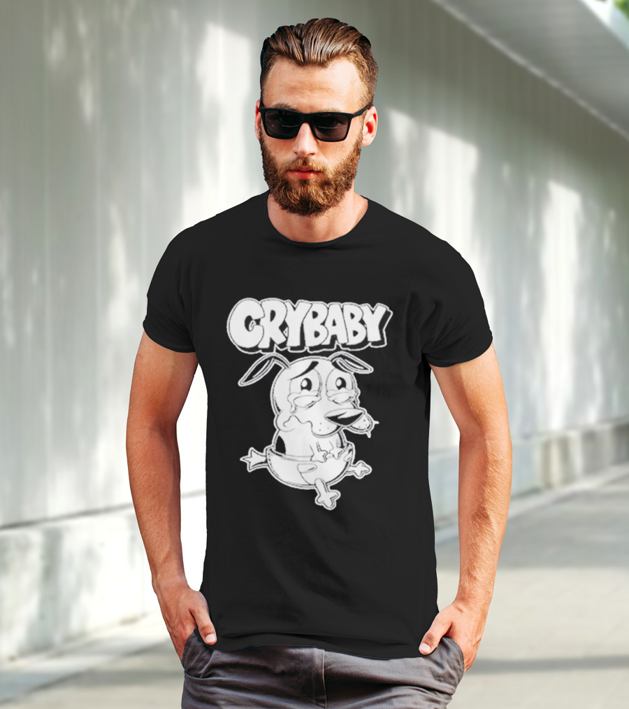 CRYBABY Cartoon Dog Character Large T-Shirt