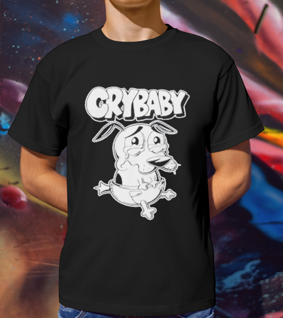 CRYBABY Cartoon Dog Character Large T-Shirt