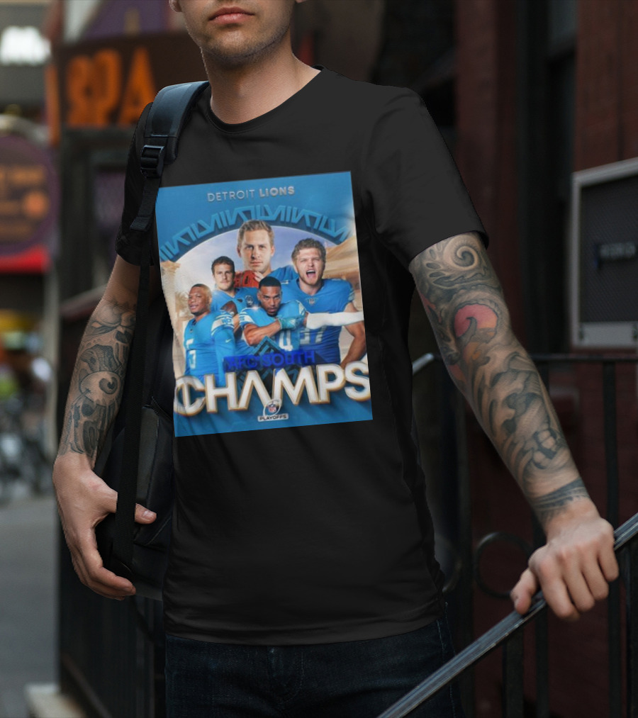 Detroit Lions AFC South Champs Playoffs Team T-Shirt