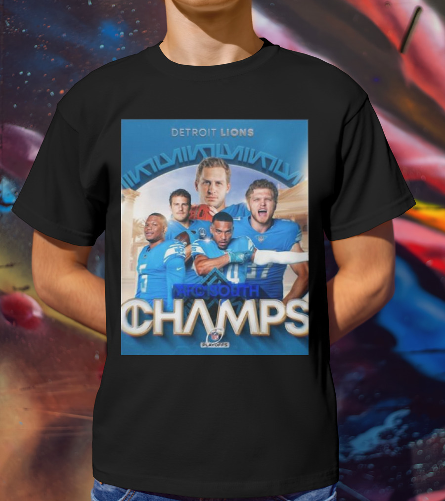 Detroit Lions AFC South Champs Playoffs Team T-Shirt