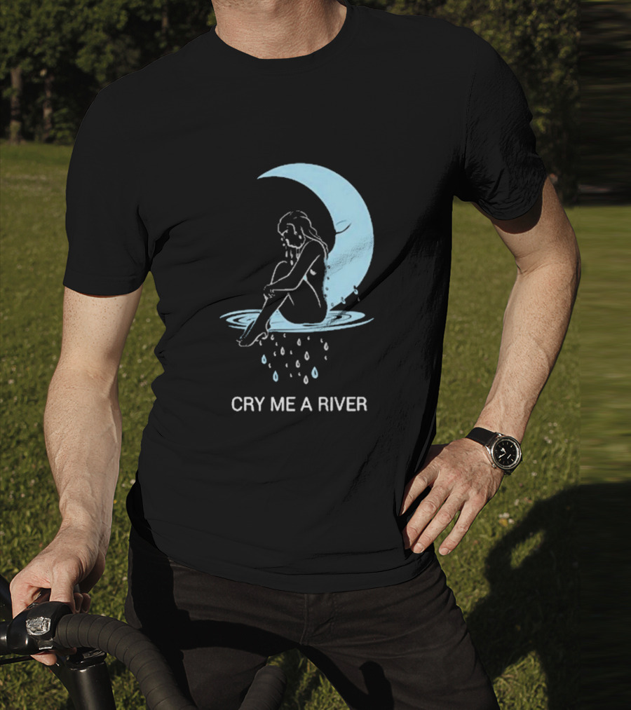 Sean Robinson Cry Me A River Sitting Figure Moon And Water Droplets T-Shirt