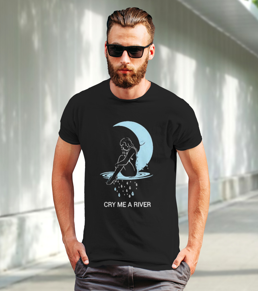Sean Robinson Cry Me A River Sitting Figure Moon And Water Droplets T-Shirt