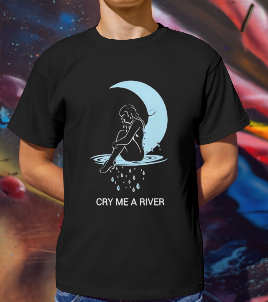 Sean Robinson Cry Me A River Sitting Figure Moon And Water Droplets T-Shirt