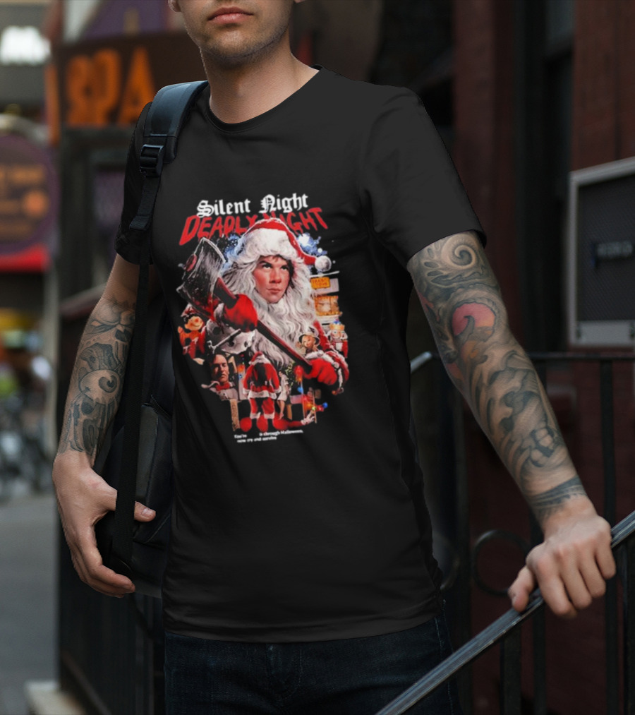 Silent Night Deadly Night Gutter Garbs Christmas Horror Santa Axe T-Shirt
