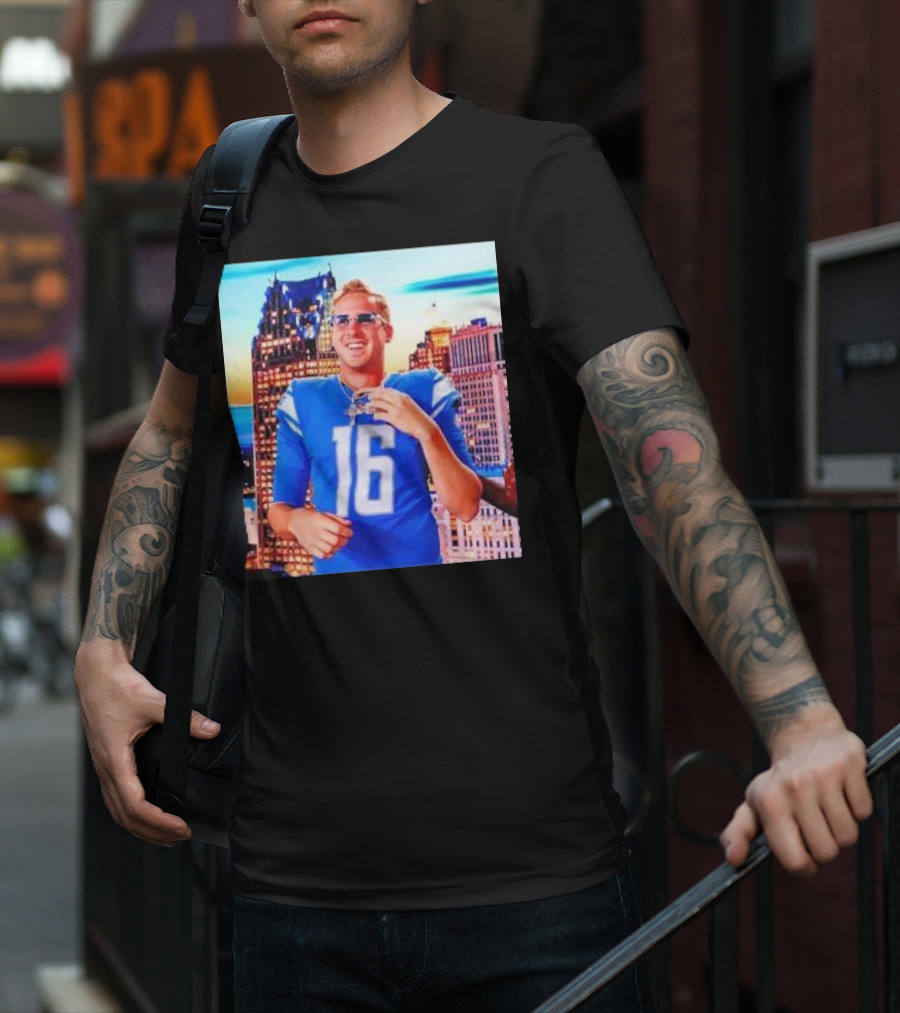 Iced Out Jared Goff Detroit Skyline Football Fashion T-Shirt