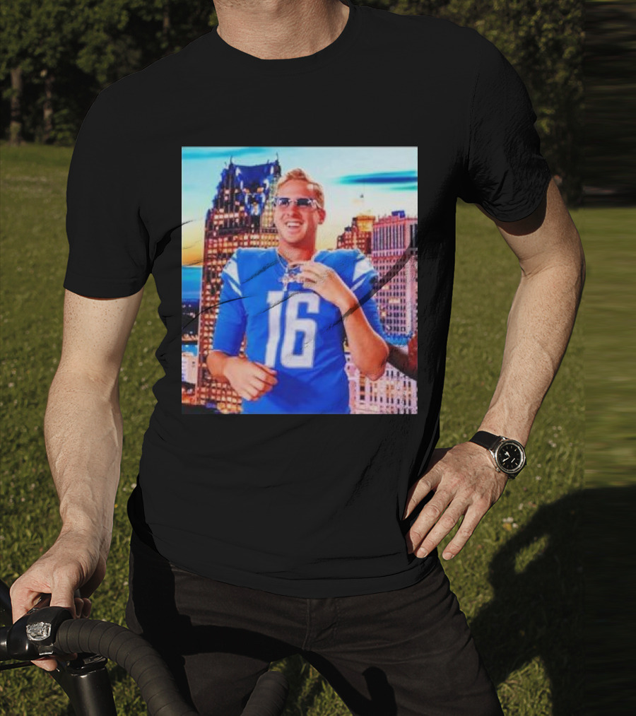 Iced Out Jared Goff Detroit Skyline Football Fashion T-Shirt