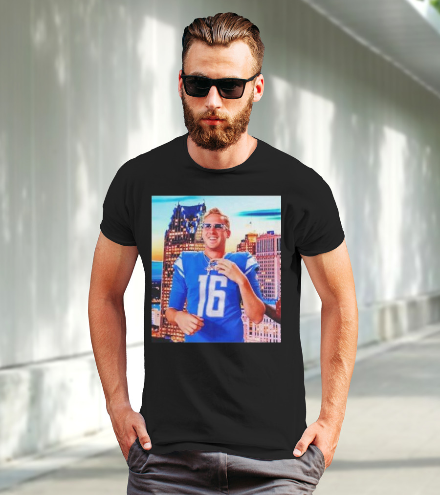 Iced Out Jared Goff Detroit Skyline Football Fashion T-Shirt