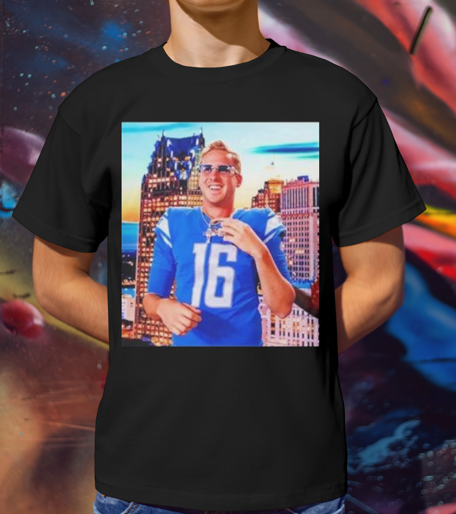 Iced Out Jared Goff Detroit Skyline Football Fashion T-Shirt