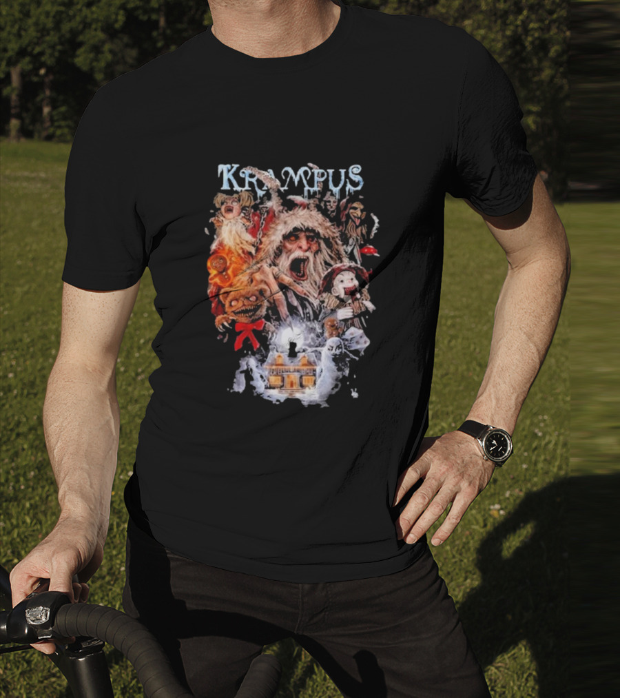Krampus You Better Watch Out Holiday Horror Icons Christmas Monster Scene T-Shirt