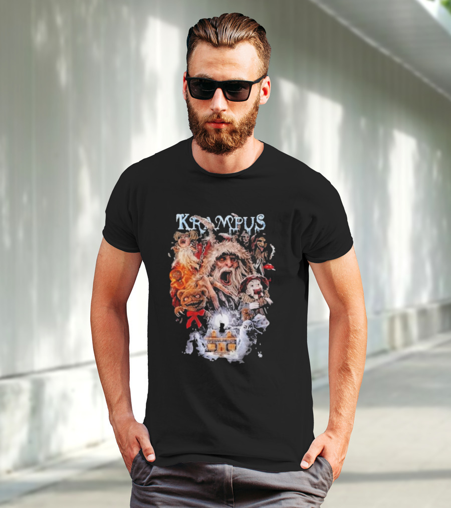 Krampus You Better Watch Out Holiday Horror Icons Christmas Monster Scene T-Shirt