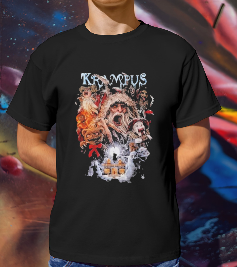 Krampus You Better Watch Out Holiday Horror Icons Christmas Monster Scene T-Shirt
