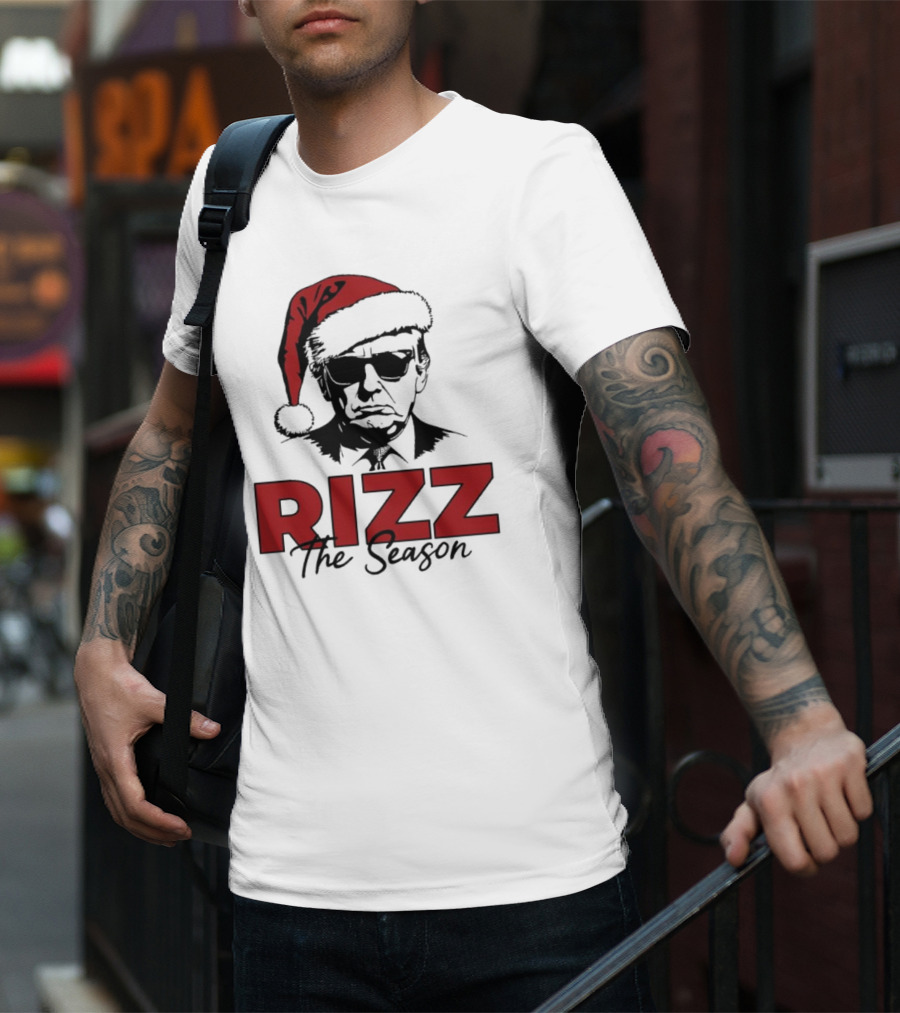 Rizz The Season Santa Hat Sunglasses Christmas T-Shirt