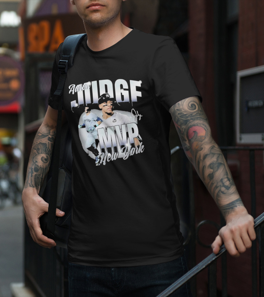 Aaron Judge New York Yankees MVP Signature Collection T-Shirt