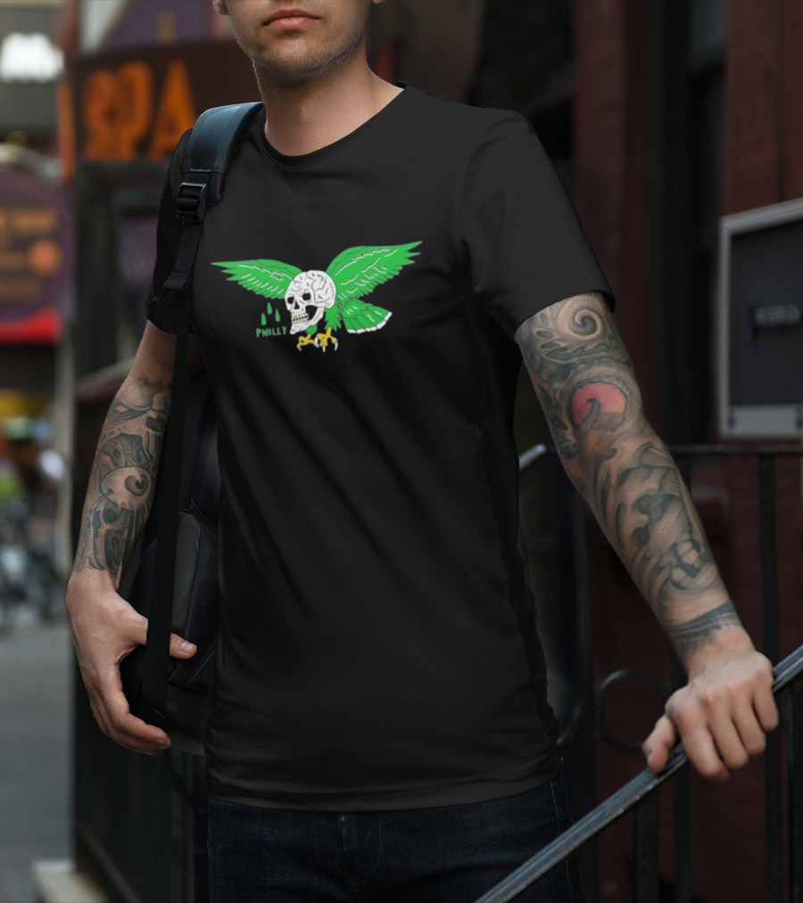 Heavyslime Philly Eagle Skull Wings T-Shirt