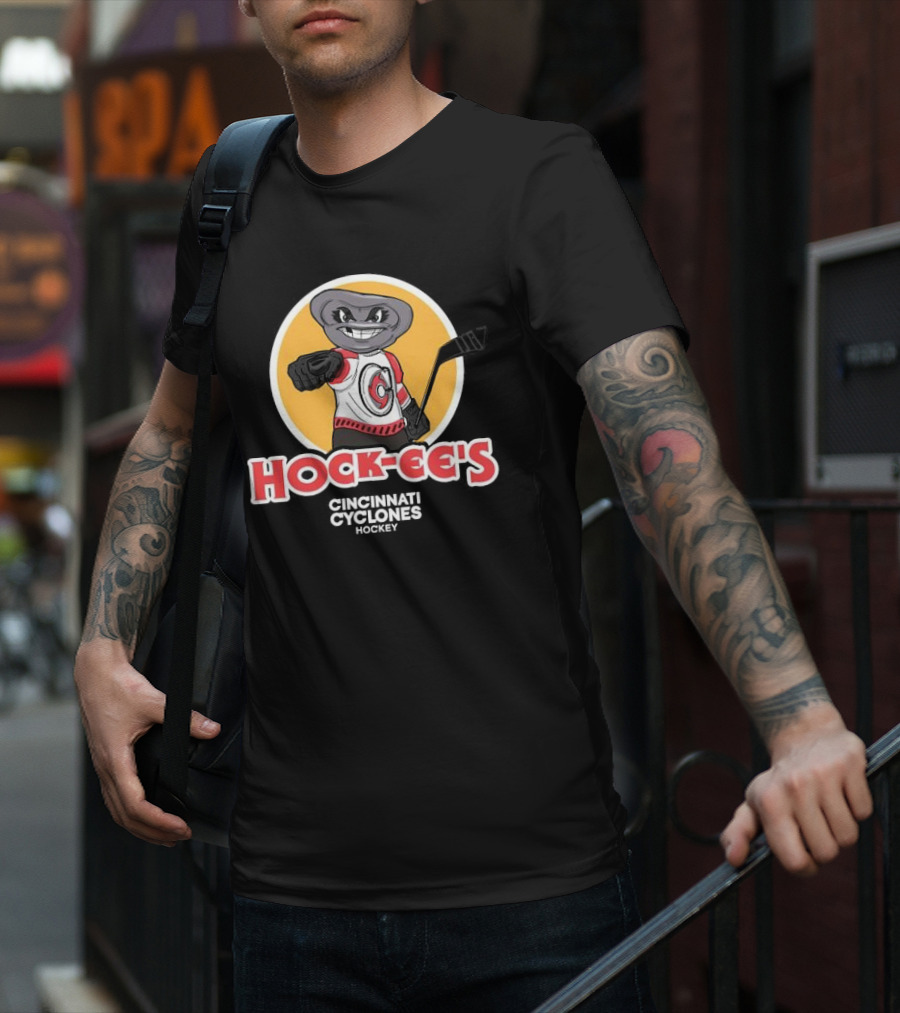 Hock-ee’s Cincinnati Cyclones Hockey Cartoon Mascot T-Shirt