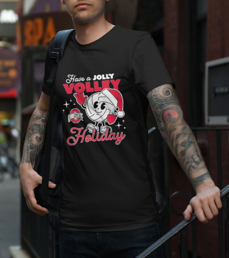 Ohio State Buckeyes Have A Jolly Volley Holiday Christmas T-Shirt
