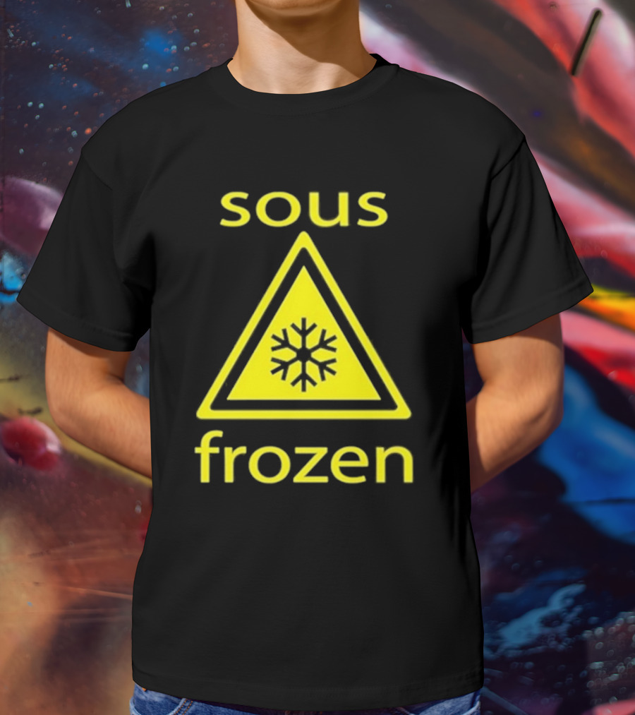 Sous Frozen Snowflake Warning Triangle T-Shirt