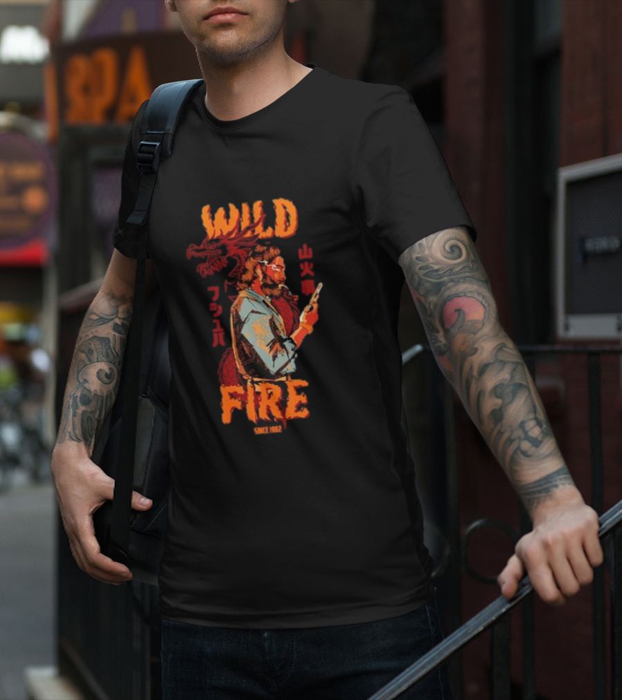WILD FIRE SINCE 1982 Dragon And Man T-Shirt