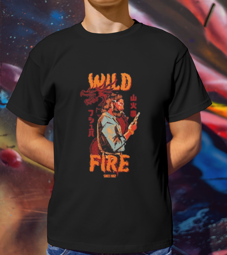 WILD FIRE SINCE 1982 Dragon And Man T-Shirt