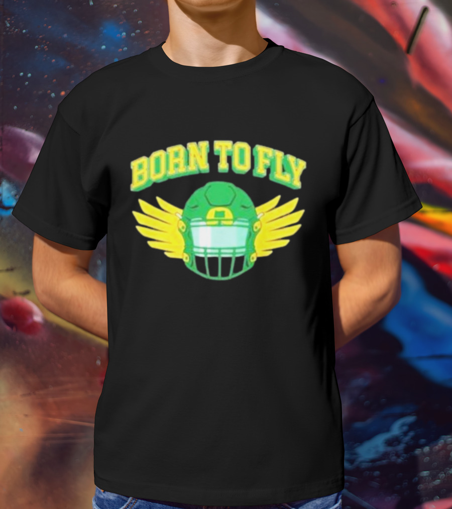 Born To Fly Football Helmet With Wings T-Shirt