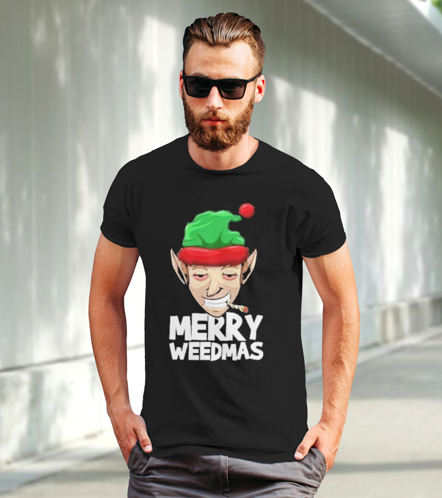 Merry Weedmas Elf Smoking 420 T-Shirt