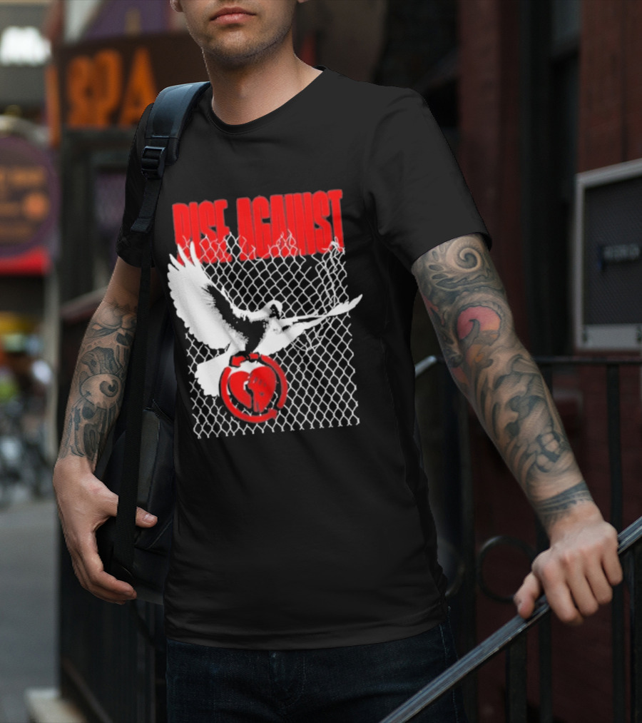 Rise Against Caged Dove Heart Symbol T-Shirt