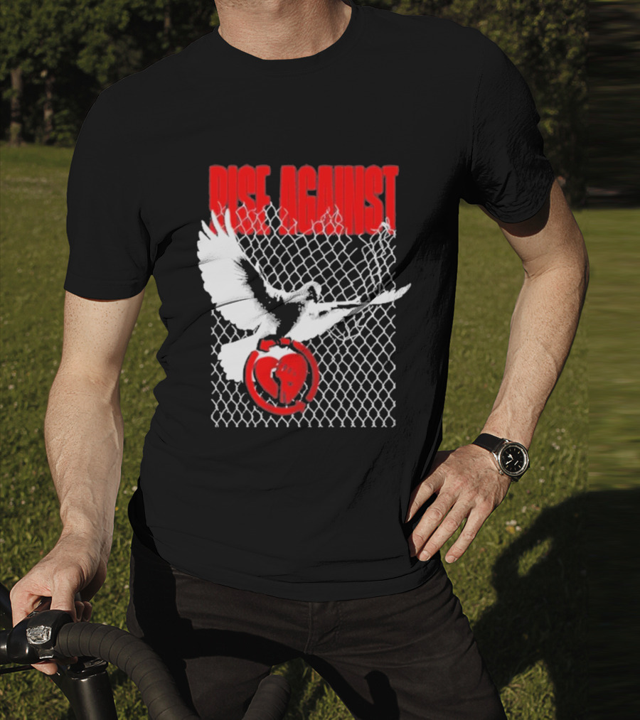 Rise Against Caged Dove Heart Symbol T-Shirt
