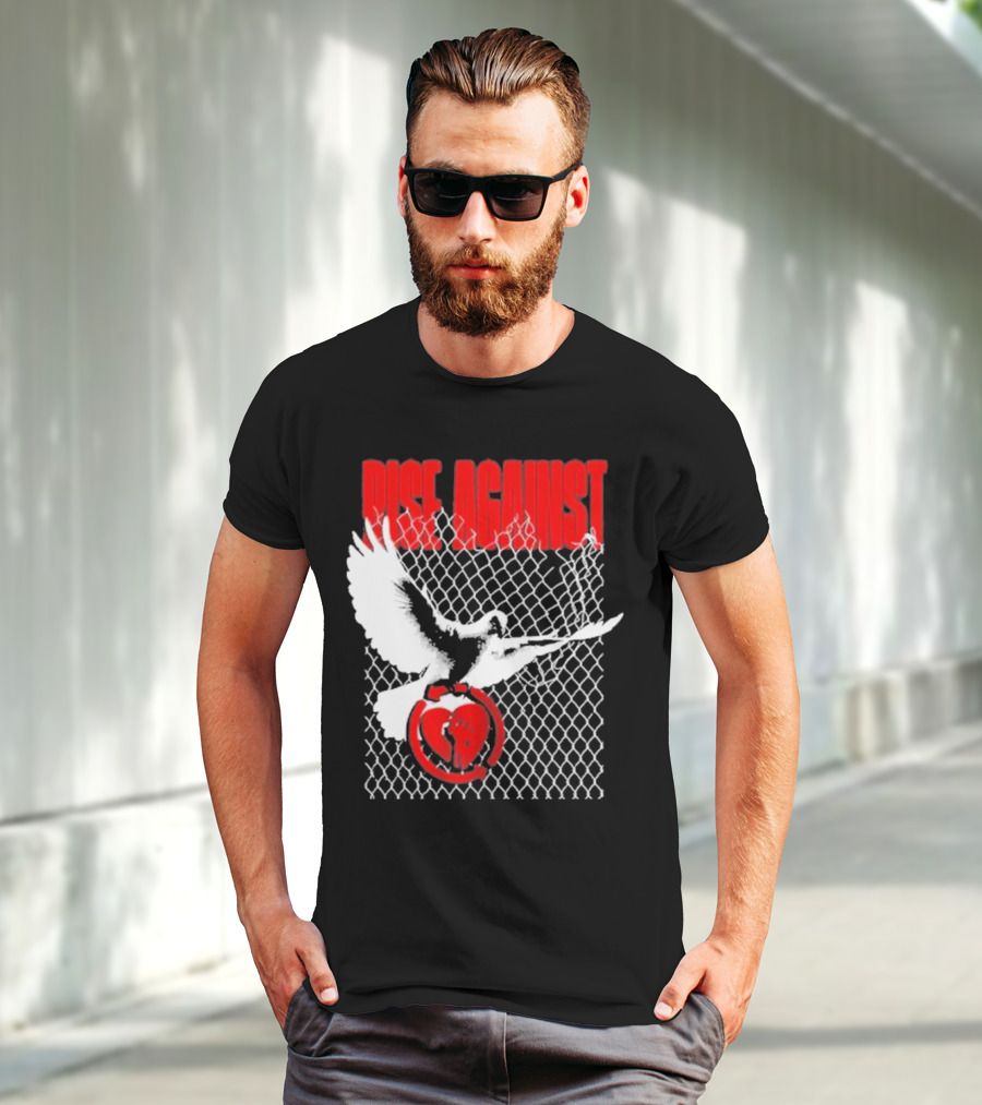 Rise Against Caged Dove Heart Symbol T-Shirt