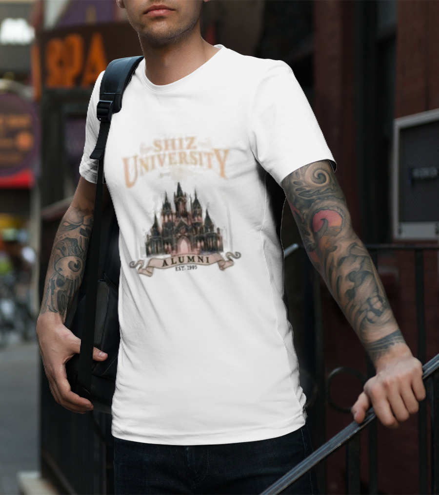 Shiz University Alumni Est 1995 Gothic Castle Emblem T-Shirt