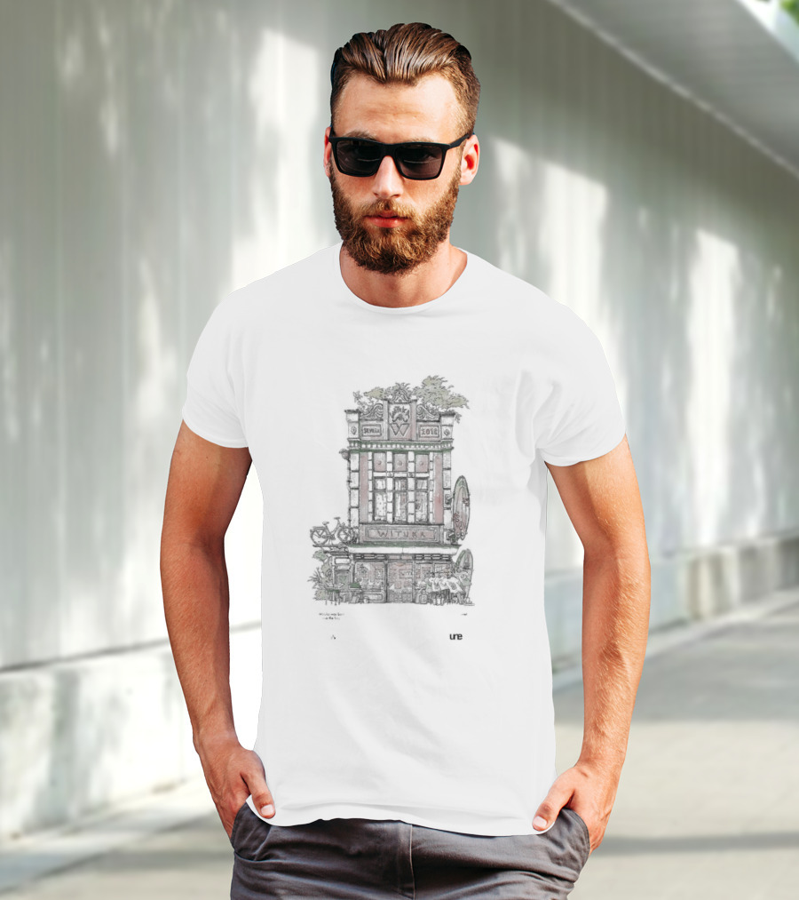 Witushatsu Wituka Seville 2013 Building Bicycle Surfboard Urban Scene T-Shirt