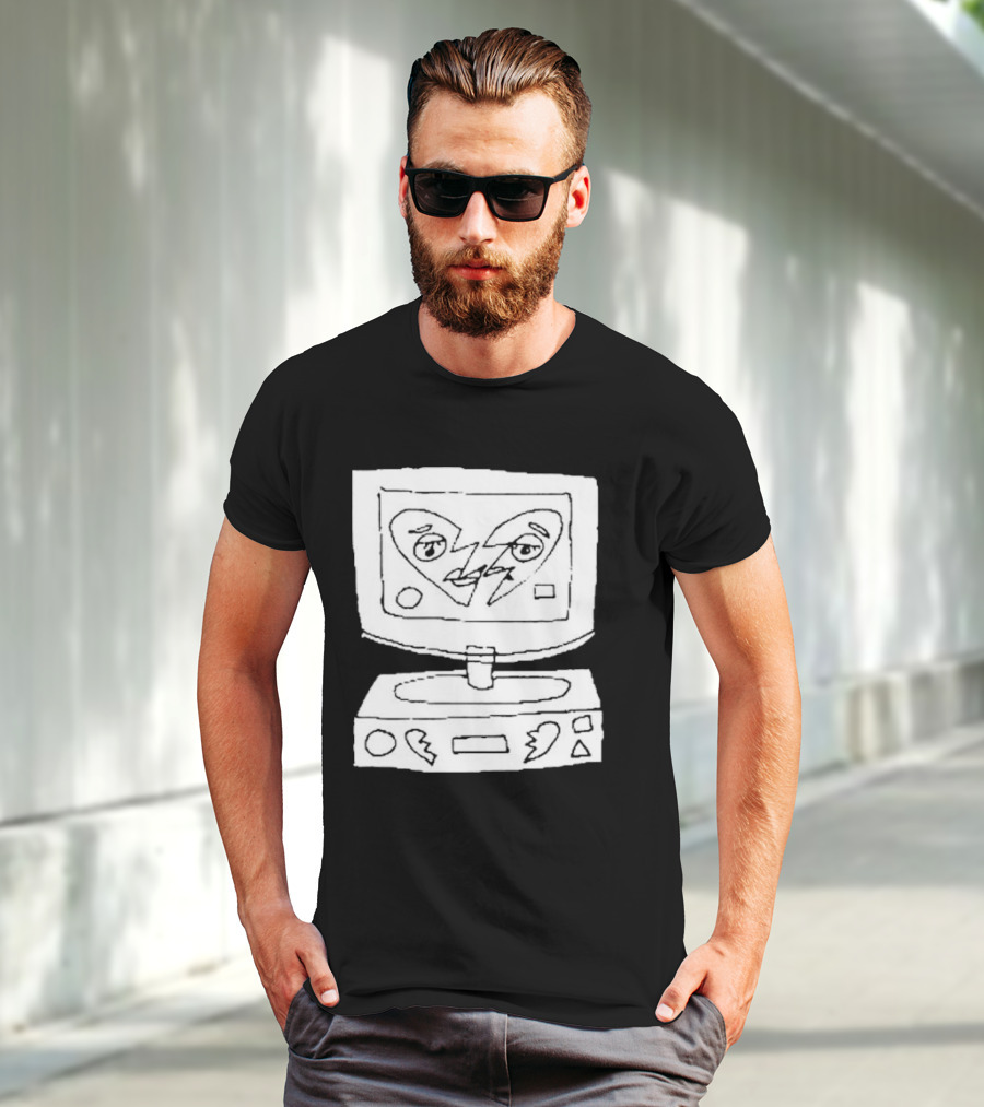 James Marriott Broken Heart Sketch Retro Computer T-Shirt