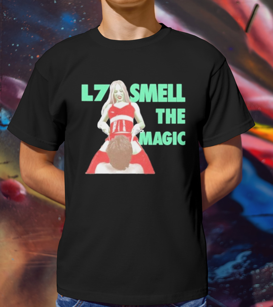L7 Smell The Magic Band Bold Retro T-Shirt