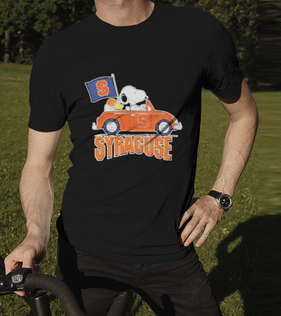 Snoopy Syracuse Orange Basketball Driving Car T-Shirt